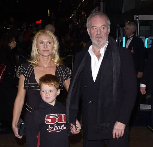 Oliver Dance with his parents, Charles Dance and Joanna Haythorn.